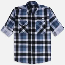 Cavio Boys Multicolour Cotton Checks Full Sleeves Shirts-image-96