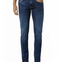 Peter England Blue Cotton Skinny Fit Jeans-picture-35