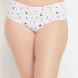 Clovia Off White Printed Hipster Panty image 1