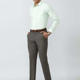 Peter England Green Regular Fit Texture Shirt image 5