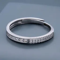 Kushal's Fashion Jewellery 925 Silver White Rhodium Polished Zircon Finger Ring for Women-image-94