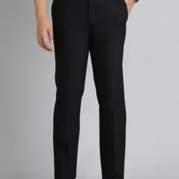 Metal Black Rayon Slim Fit Trousers-picture-44