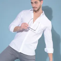 Crimsoune Club White Cotton Slim Fit Shirt-picture-34