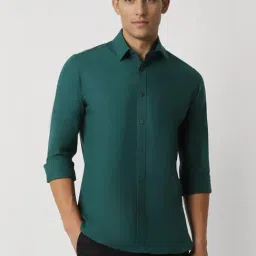 Van Heusen Green Cotton Slim Fit Shirt-image-24