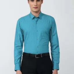 Peter England Blue Slim Fit Printed Shirt image 1