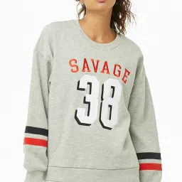 Forever 21 Heather Grey Graphic Print Sweatshirt image 1