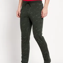 Octave Dark Green Cotton Regular Fit Camouflage Trackpants image 3