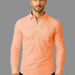 univibe Men Solid Cotton Short Kurta-picture-37