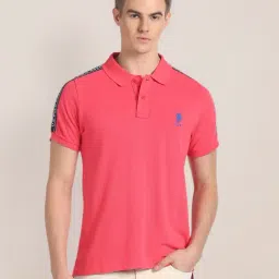 U.S. Polo Assn. Pink Regular Fit Polo T-Shirt-image-86