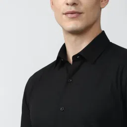 Peter England Black Regular Fit Shirt image 4