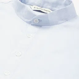 RAJUBHAI HARGOVINDAS Men Blue Pastels Kurta image 5