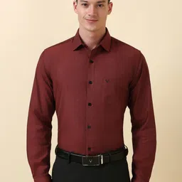 Allen Solly Slim Fit Textured Long Sleeves Pure Cotton Formal Shirt-picture-30
