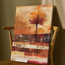 Myntra Elegant Homes Brown & Orange 1 Piece Canvas Abstract Wall Paintings image 3