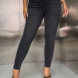 StyleCast x Revolte Women Skinny Fit Slash Knee Stretchable Jeans-image-26