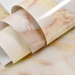 Aura Beige & White Marble Printed Self Adhesive Wall Sticker-picture-17