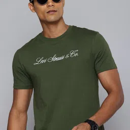 LevisBrand Logo Embroidered Pure Cotton Slim Fit T-shirt-image-18