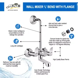 Gold Bell Alive Full Brass Wall Mixer, 2-1-Siya-Alive image 4