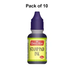 Soni Office Mate 15 ml Stamp Pad Refill Ink Quick Dry Smudge Free Long Lasting for School, Office, Craft & DIY, Violet (Pack of 10) image 2