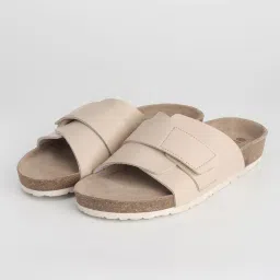 NoStrain Double Layered Cork Sandals - Beige image 3