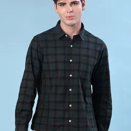 V-Mart Tartan Checks Checked Spread Collar Cotton Slim Fit Shirt-picture-40