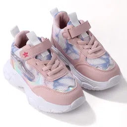 Cute Walk by Babyhug Sneaker Shoes With Velcro Closure - Pink image 2