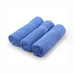 Himeya Blue 3 Solid Cotton 380 GSM Bath Towel-image-3
