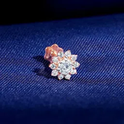 GIVA Rose Gold Sunstar Lab Grown Diamond Nose Pin-picture-56