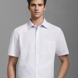 Louis Philippe Men Classic Spread Collar Solid Cotton Formal Shirt-picture-35