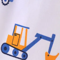 Child World Interlock Cotton Knit Footed Bootie Legging  JCB Print - Blue & White image 3