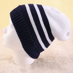 Pine Kids Woollen Knit Color Block Benie Gloves & Muffler Set - Black & White image 3