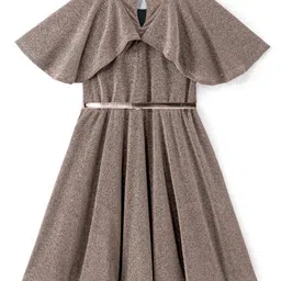 Hola Bonita Flutter Sleeves Glittered Party Dress - Gold image 3