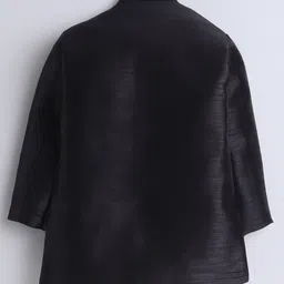 Ahhaaaa Velvet Solid Kurta Pant With Sequins Embellished Ethnic Designed Jacket Set - Black image 4