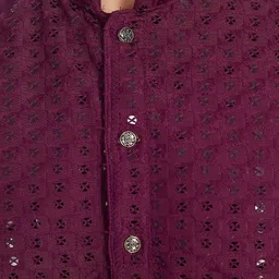 DIVISIVE Floral Embroidered Sequinned Mandarin Collar Slim Fit Kurta image 2