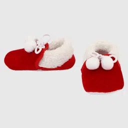 Coco Candy Pom Pom Detailed Booties - Red image 5
