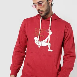 Campus Sutra Men Printed Hooded Sweatshirt image 4