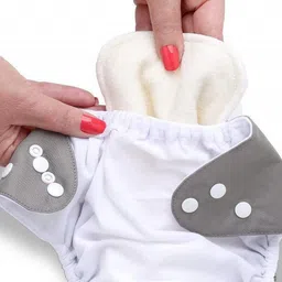 DOMENICO Washable Baby Diaper Premium Cloth Diaper Reusable, Adjustable Size, Waterproof, Pocket Cloth Diaper Nappie (1 Diaper and 1 Insert Pad) image 5