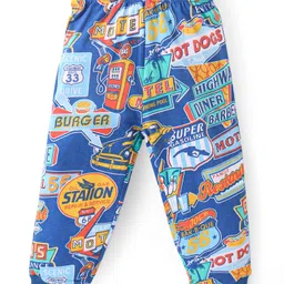 Babyhug Single Jersey Knit Half Sleeves Night Suit Text Print - Navy image 5