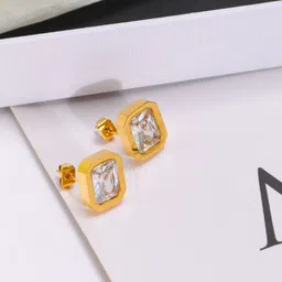 SALTY Gleeful Crystal Artificial Stones Stainless Steel Studs image 4