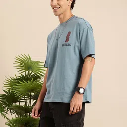 Mast & Harbour Printed Drop-Shoulder Sleeves Relaxed Fit Pure Cotton T-shirt image 4