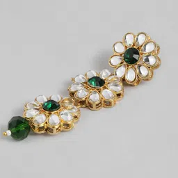 Peora Gold Plated & Green Crystal Studded Jewellery set image 4