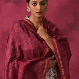 Folksong By W Pink Printed Dupatta image 3