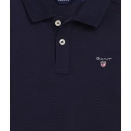 GANT Navy Solid Polo T-shirt image 3