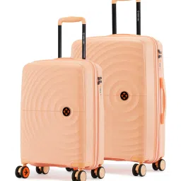 Nasher Miles Seattle Hard Set of 2 55cm & 65cm 8 Wheels Small & Medium Trolley Bag for Travel Peach image 1