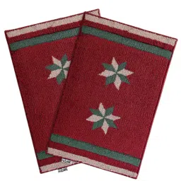 Saral Home Maroon Polyester Geometric Door Mat image 2