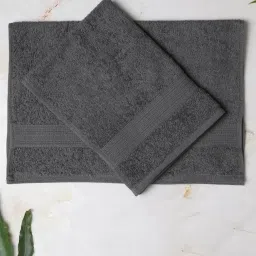 Spaces Day2Day Grey 400 GSM Cotton Hand Towel - Set of 2 image 1