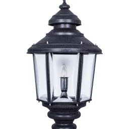 Fos Lighting 'Crinkle' Black & Transparent Aluminium Large Exterior Gate Light - Set of 1 image 2