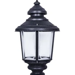 Fos Lighting 'Crinkle' Black & Transparent Aluminium Large Exterior Gate Light - Set of 1 image 3