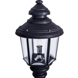 Fos Lighting 'Crinkle' Black & Transparent Aluminium Large Exterior Gate Light - Set of 1 image 4