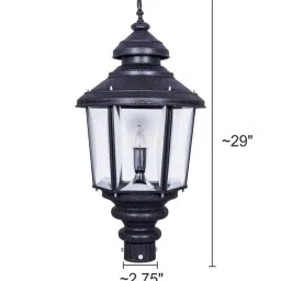 Fos Lighting 'Crinkle' Black & Transparent Aluminium Large Exterior Gate Light - Set of 1 image 5