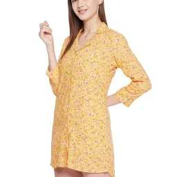 Hypernation Yellow Printed Night Shirts image 3